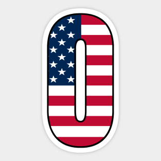 Number 0 Star Spangled Banner Sticker